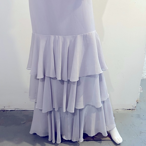 NWOT Lavender Strapless/On/Off Shoulder Maxi Dress Chiffon Full-Length Gown Sz.M - Picture 7 of 12